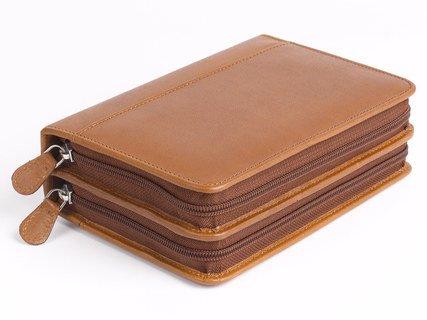 120 - Remedy case in nature cognac tanned nappa-leather(RF Protected)