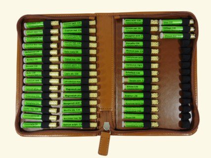KAVIRAJ 48 remedies in green leather case