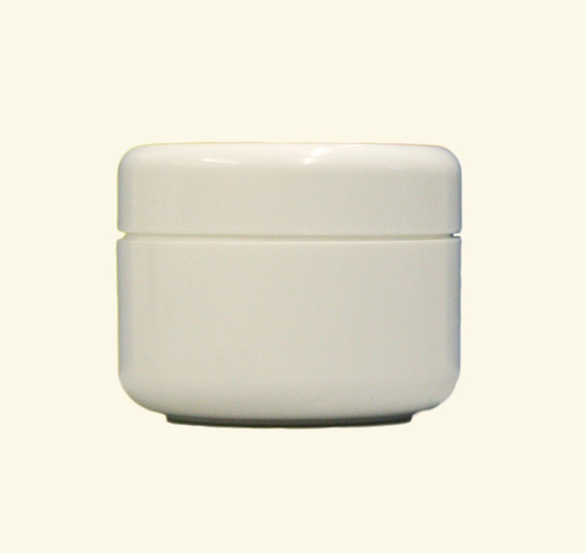 White Cream Jar with white lid - 15 ml